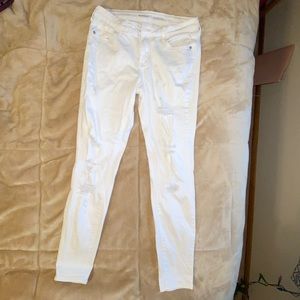 mid rise skinny ripped jeans